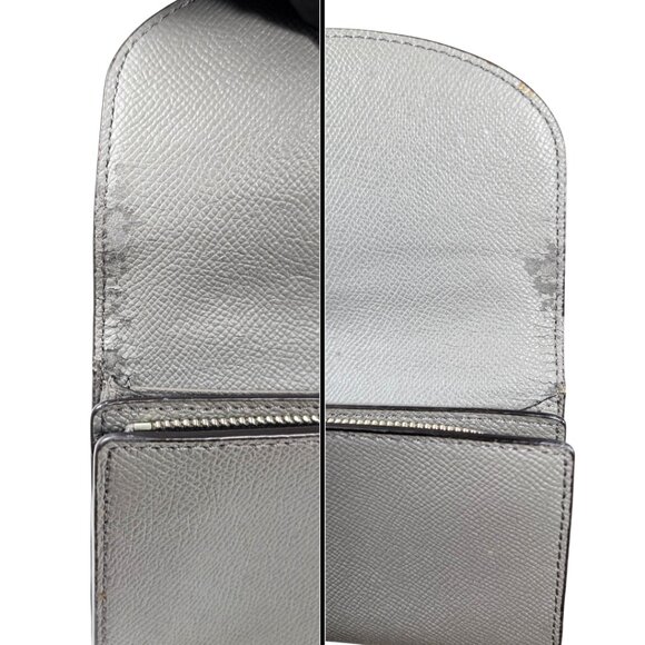 Coach Gray Crossgrain Leather Slim Envelope Folding Continental Wallet - Picture 7 of 9